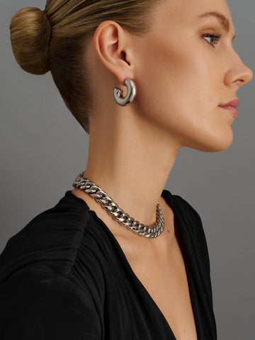 Nialaya Women's Necklace Women's Chunky Cuban Chain Choker Women's Chunky Cuban Chain Choker 13 Inches / 33.02 cm WNECK_239